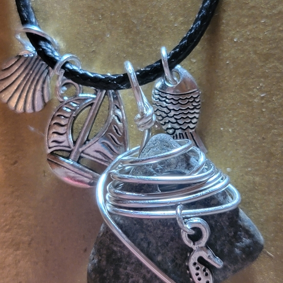 Coastal Stone Necklace With Charms - Picture 4 of 8